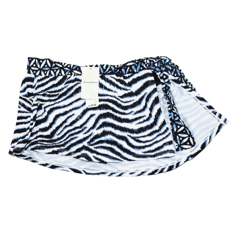 Tommy Bahama Zanzibar Zebra Print Side Tie Swim Skirt Bathing Suit Bottom XS NWT